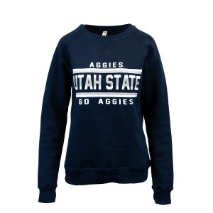 aggies utah state go aggies womens crew sweatshirt navy